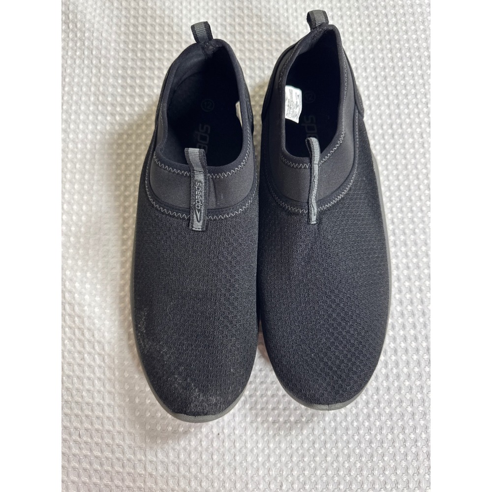 Speedo Water Shoes Mens 12 Tidal Cruiser Black Grey Slip On EUC